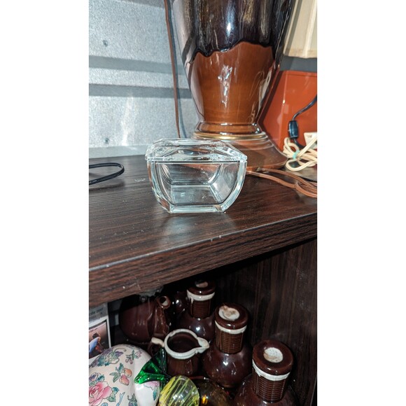 Val St Lambert Signed Cut Crystal Squirrel Accessory Giftware Trinket Box & Lid - Picture 4 of 8